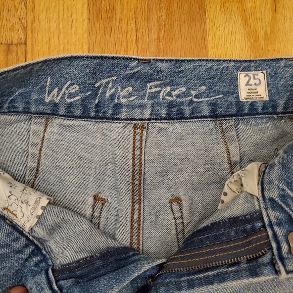 Free People Jeans Womens 27x26 Blue Light Wash Ankle Regular High Waist Mom 25 - Picture 5 of 14